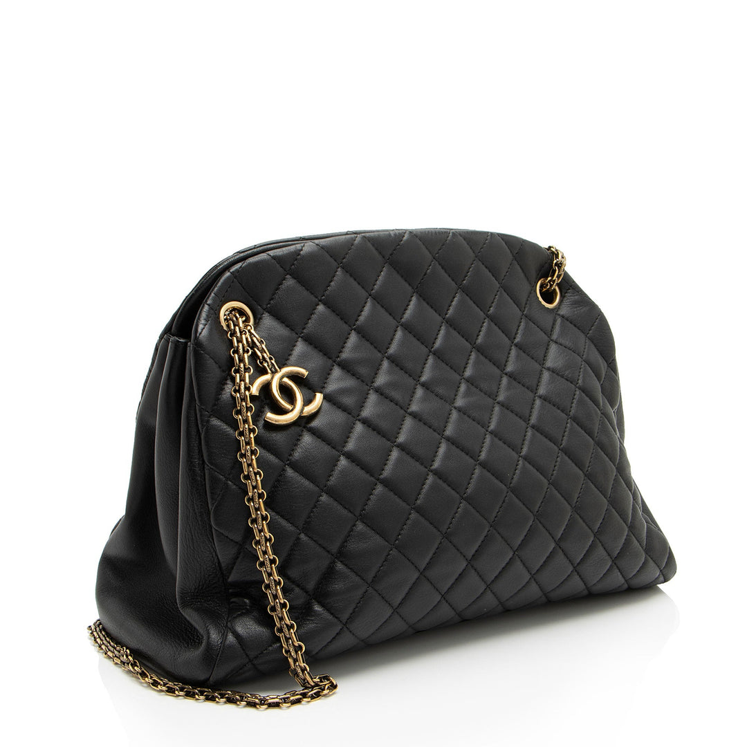 Top Quality Chanel Lambskin Just Mademoiselle Large Bowler Bag (SHF-xiVMoz)