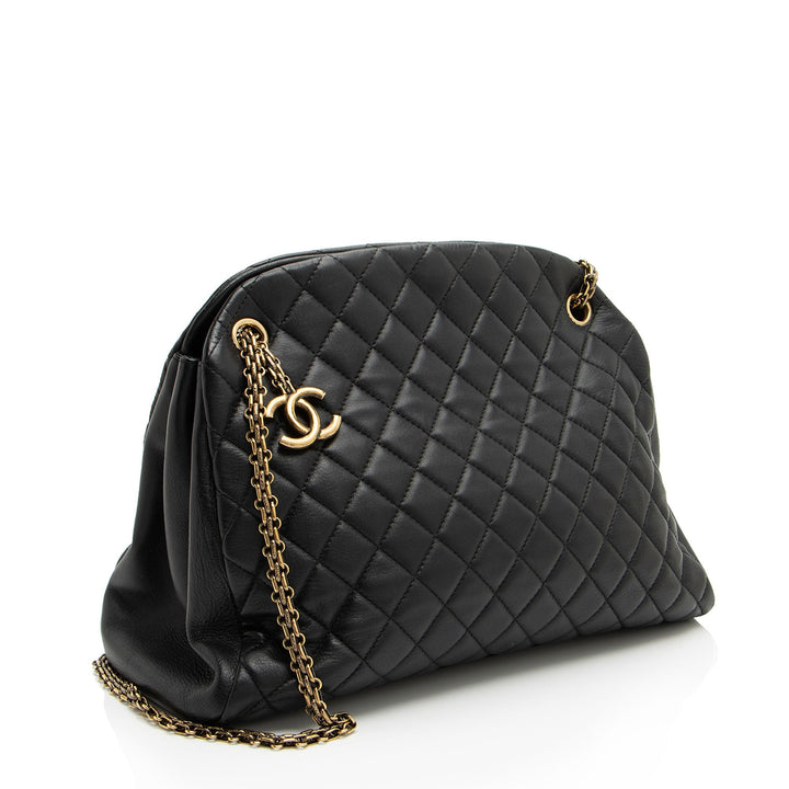 Top Quality Chanel Lambskin Just Mademoiselle Large Bowler Bag (SHF-xiVMoz)