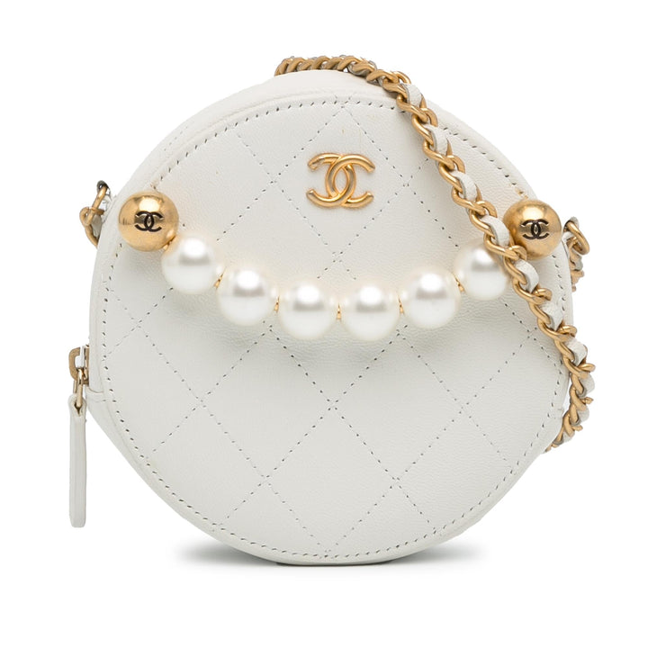 Top Quality Chanel Lambskin Pearl Round Clutch with Chain (SHG-eBDOPl)