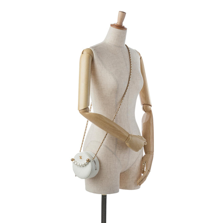 Top Quality Chanel Lambskin Pearl Round Clutch with Chain (SHG-eBDOPl)