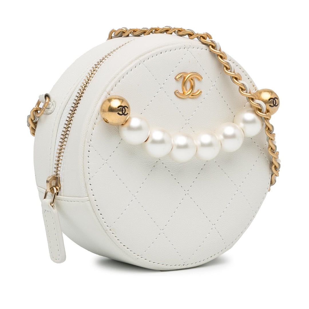 Top Quality Chanel Lambskin Pearl Round Clutch with Chain (SHG-eBDOPl)