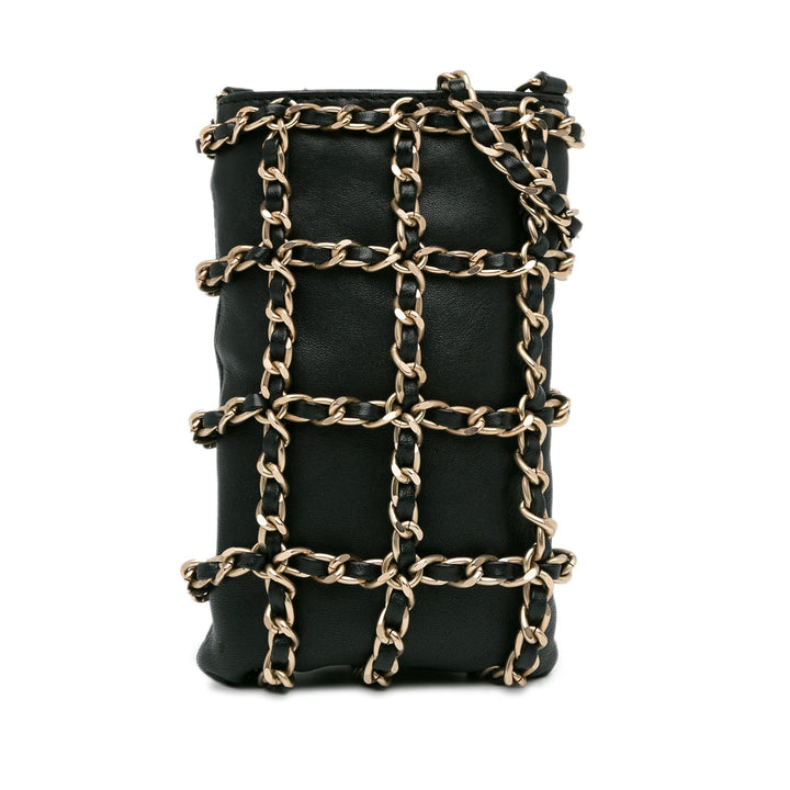 Top Quality Chanel Lambskin Tech Me Out Clutch With Chain (SHG-V9wJ7z)