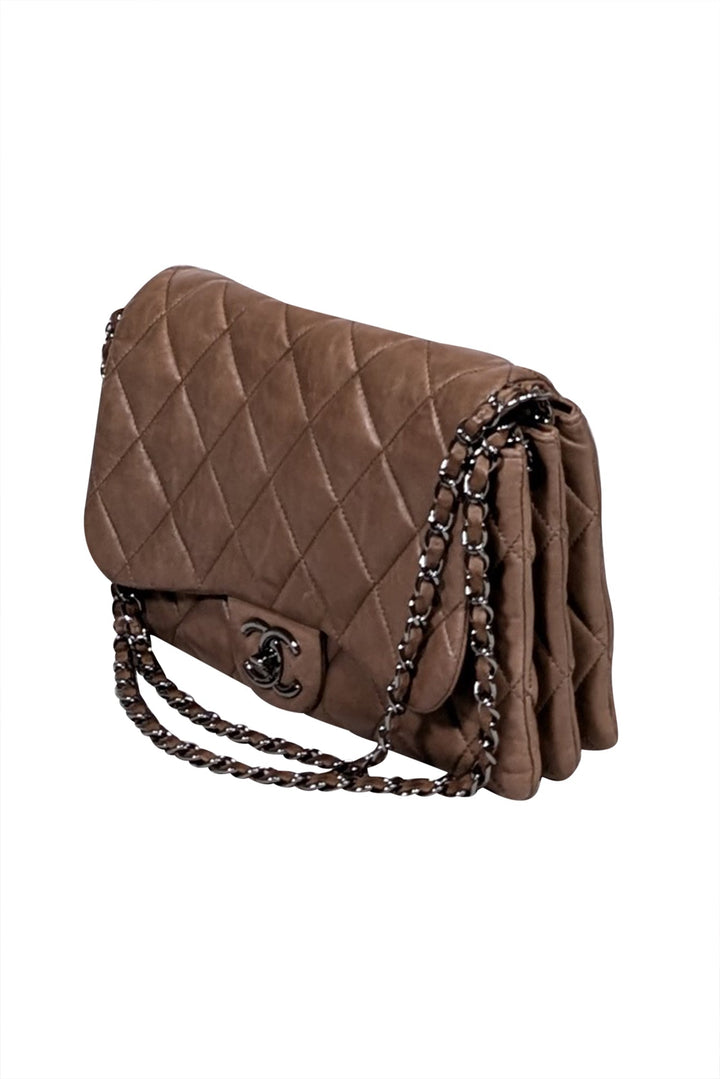 Top Quality Chanel - Light Brown Quilted Leather Flap Bag