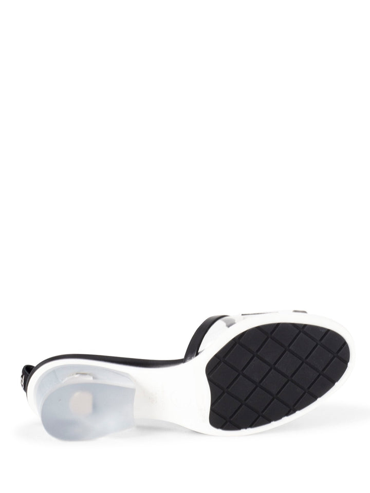 Top Quality Chanel Logo Transparent PVC Mule Slide Shoes Black