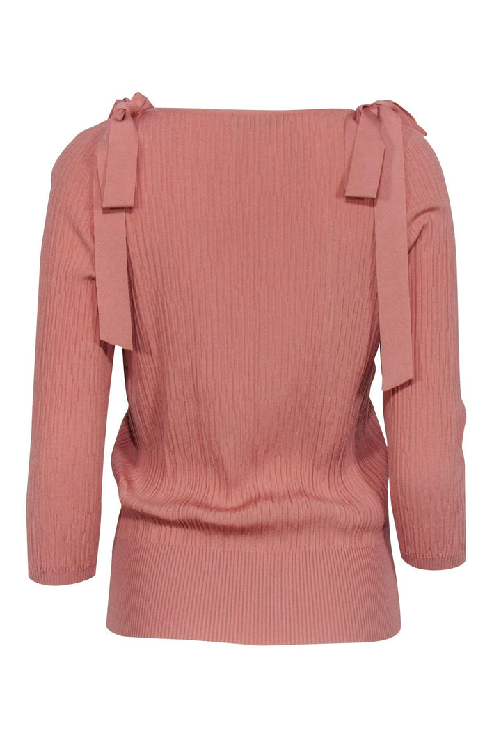 Top Quality Chanel - Mauve Pink Ribbed Knit Top Sz 6