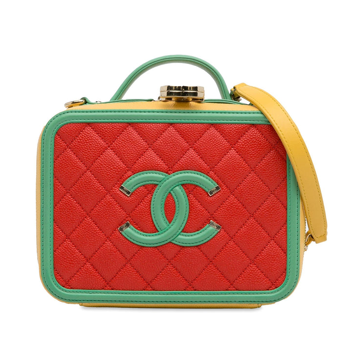 Top Quality Chanel Medium CC Caviar Filigree Vanity Case (SHG-PrxVRk)