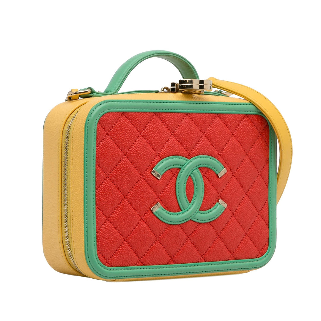 Top Quality Chanel Medium CC Caviar Filigree Vanity Case (SHG-PrxVRk)