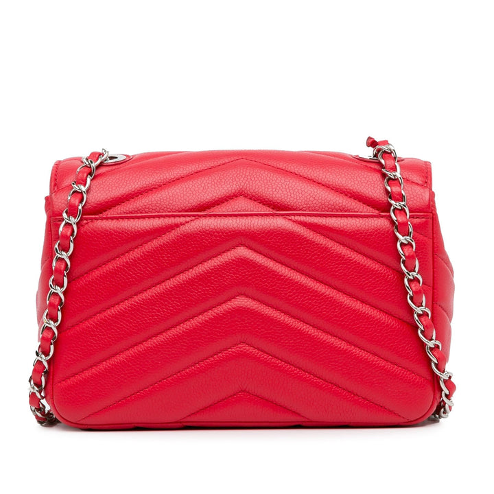 Top Quality Chanel Medium Caviar Chevron Data Center Envelope Flap (SHG-mBlAJB)