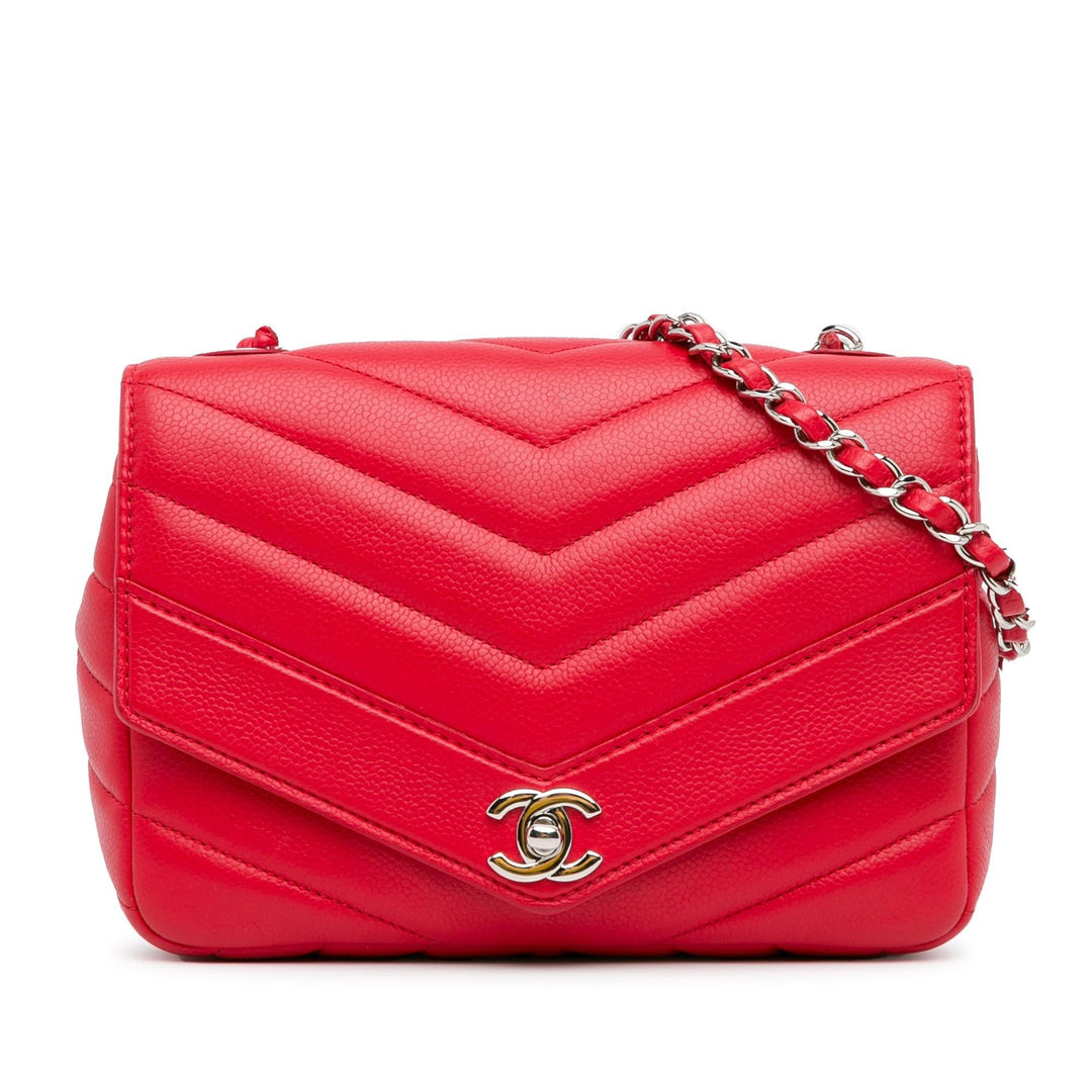 Top Quality Chanel Medium Caviar Chevron Data Center Envelope Flap (SHG-mBlAJB)