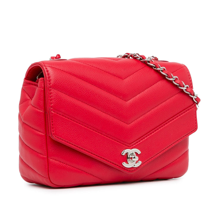Top Quality Chanel Medium Caviar Chevron Data Center Envelope Flap (SHG-mBlAJB)