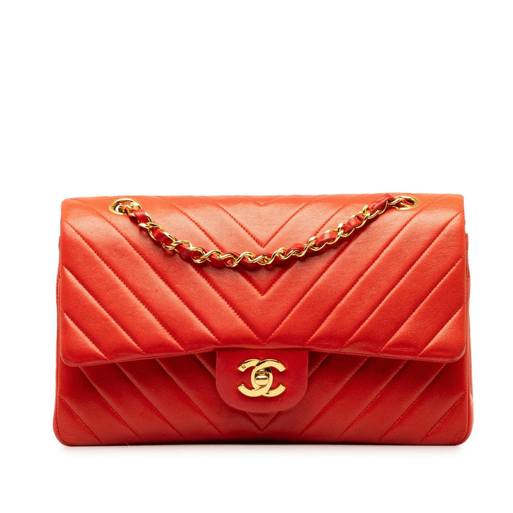 Top Quality Chanel Medium Chevron Lambskin Double Flap (SHG-8d3ILA)