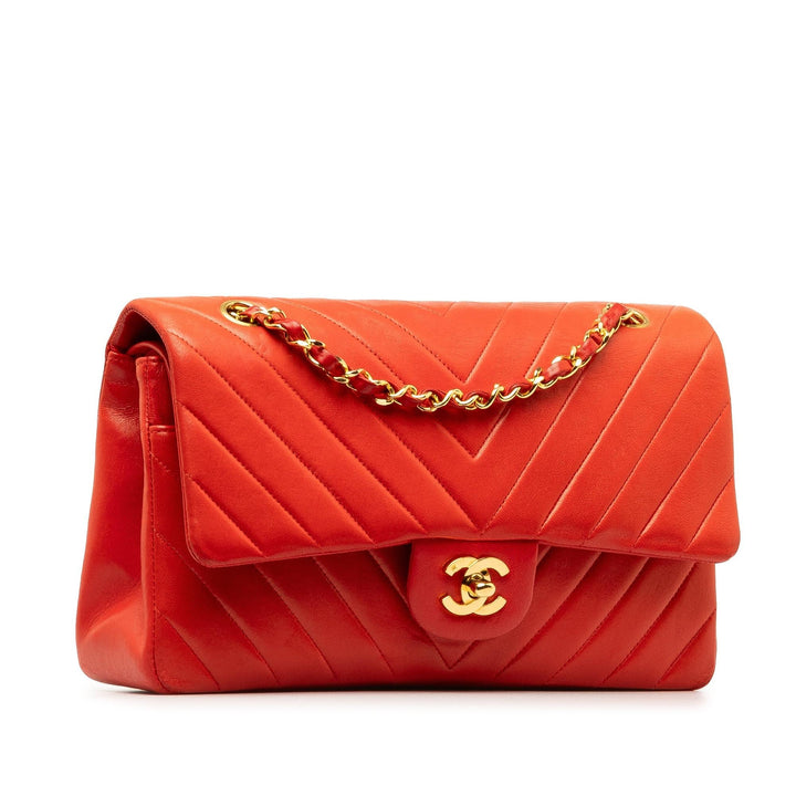 Top Quality Chanel Medium Chevron Lambskin Double Flap (SHG-8d3ILA)