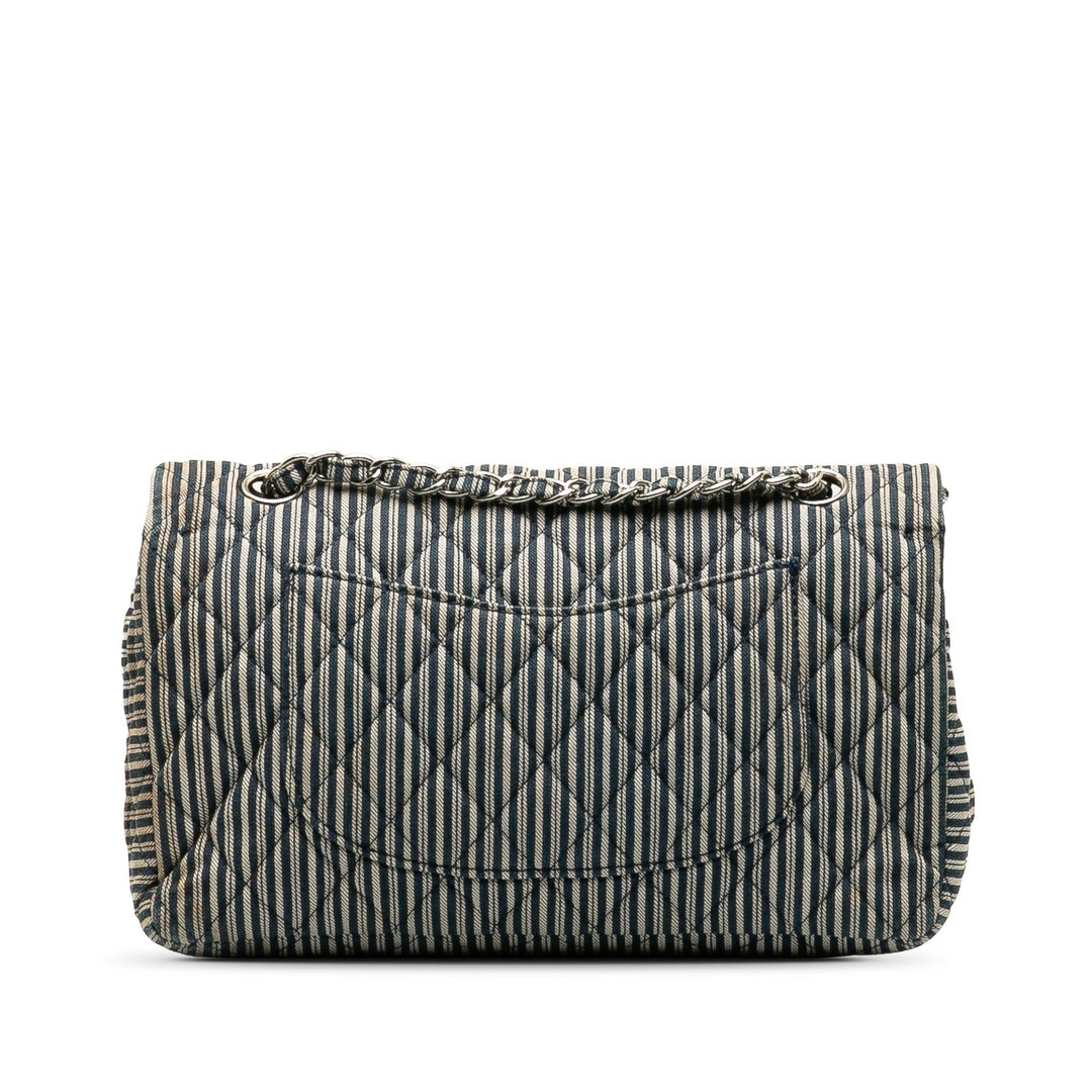 Top Quality Chanel Medium Cotton Striped Double Flap (SHG-H6a1oN)