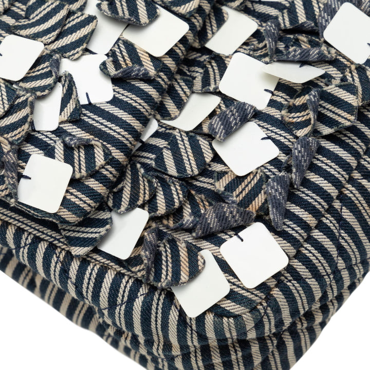 Chanel Medium Cotton Striped Double Flap (SHG-H6a1oN)