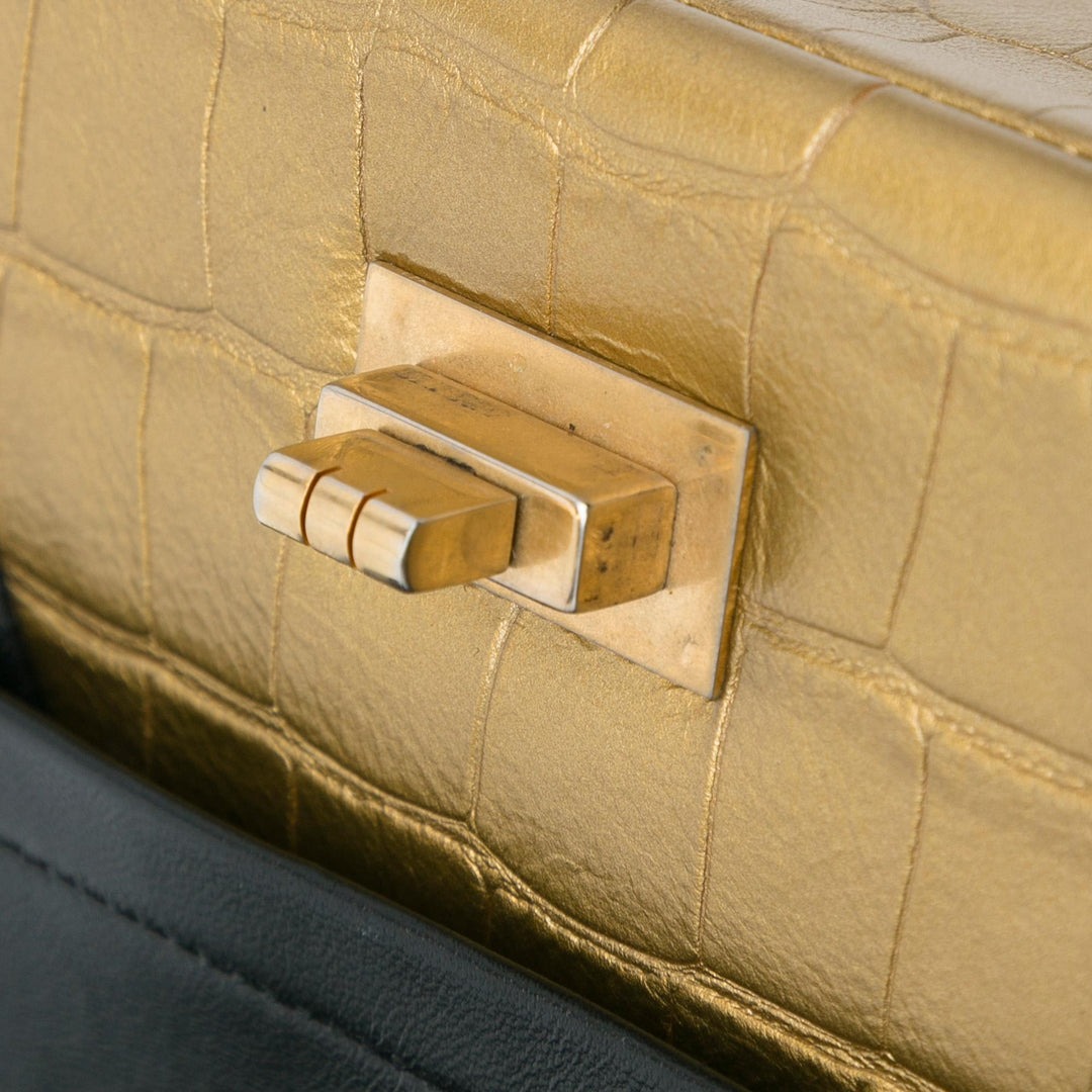 Top Quality Chanel Medium Croc Embossed Lambskin 2.55 Reissue Double Flap Bag (SHG-WsMkpm)