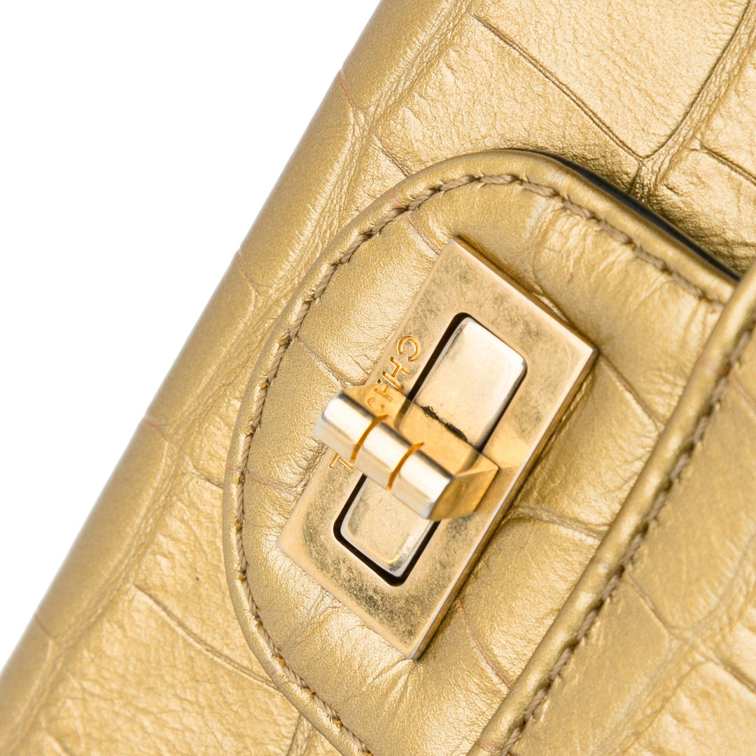 Top Quality Chanel Medium Croc Embossed Lambskin 2.55 Reissue Double Flap Bag (SHG-WsMkpm)