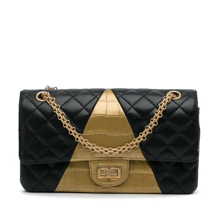 Top Quality Chanel Medium Croc Embossed Lambskin 2.55 Reissue Double Flap Bag (SHG-WsMkpm)