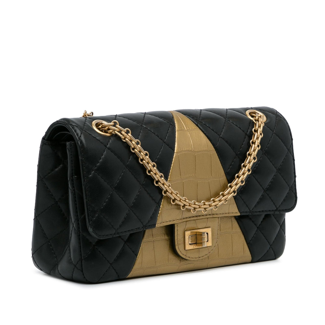 Top Quality Chanel Medium Croc Embossed Lambskin 2.55 Reissue Double Flap Bag (SHG-WsMkpm)