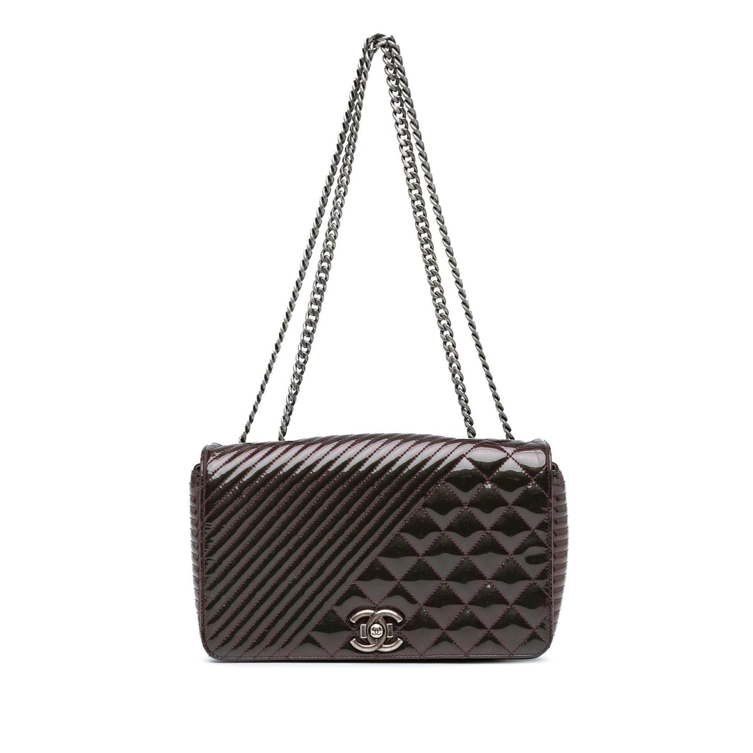 Top Quality Chanel Medium Patent Coco Boy Flap (SHG-50WsUL)