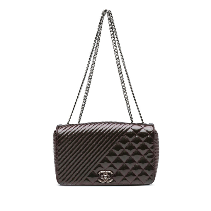 Top Quality Chanel Medium Patent Coco Boy Flap (SHG-50WsUL)