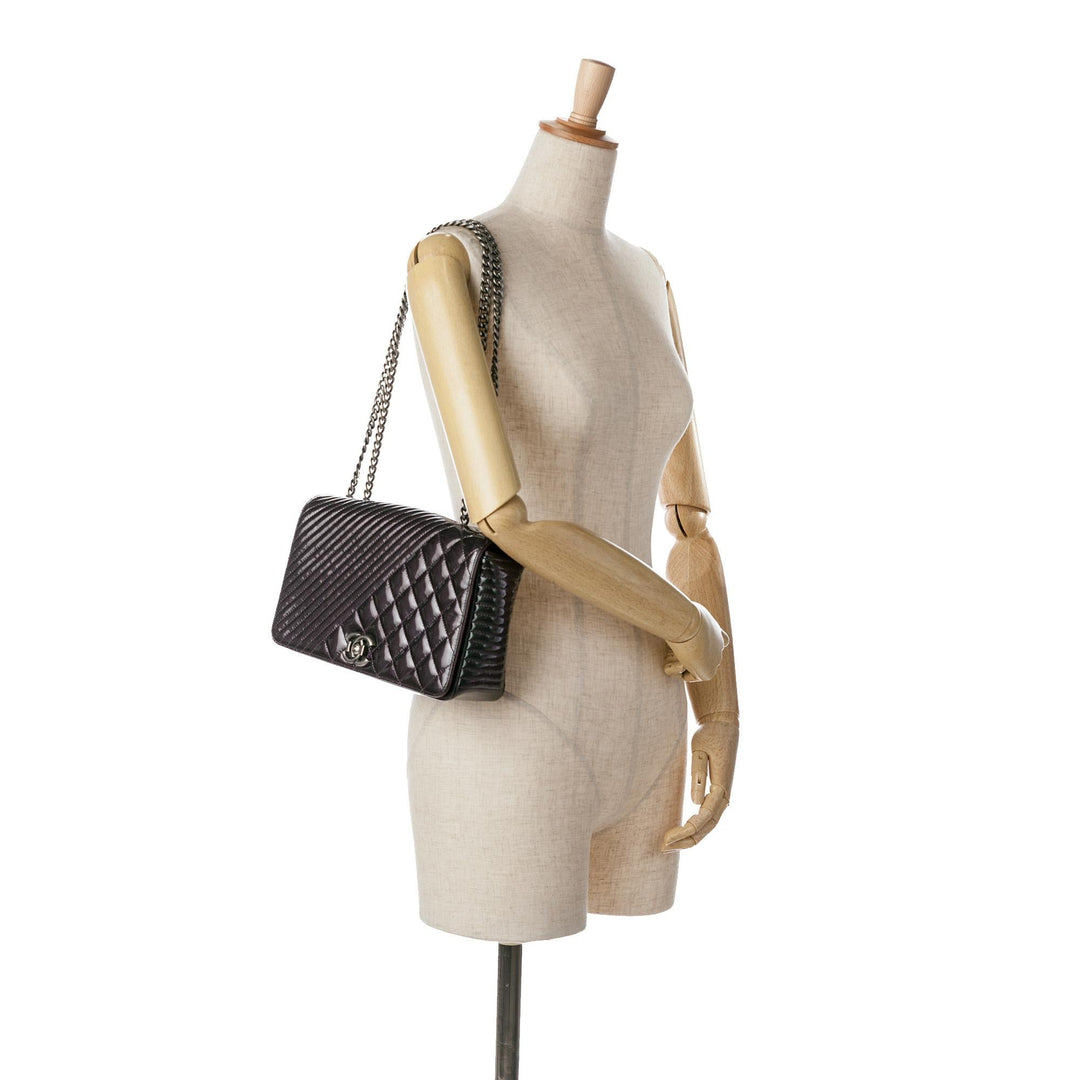 Top Quality Chanel Medium Patent Coco Boy Flap (SHG-50WsUL)