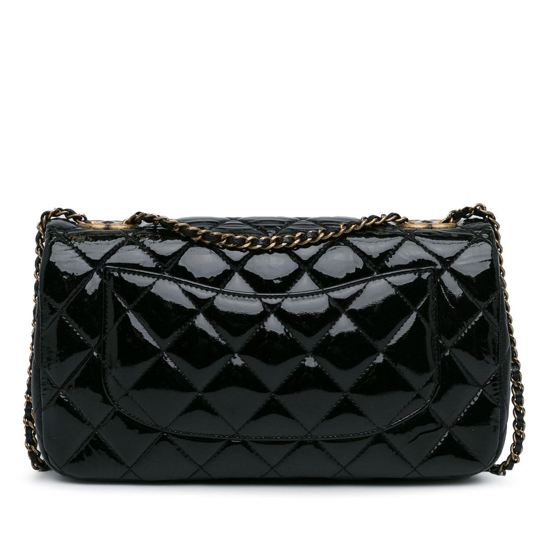 Top Quality Chanel Medium Patent Goatskin CC Eyelet Flap (SHG-7lc5oU)