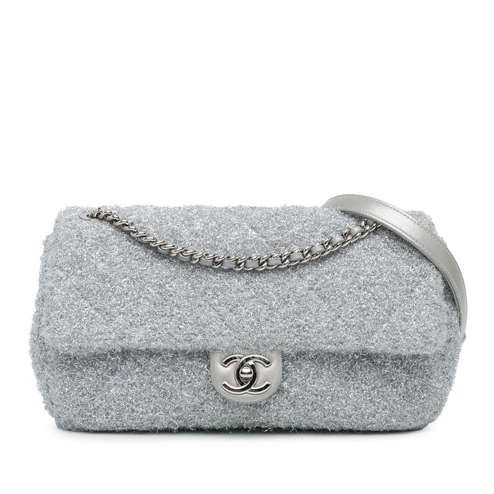 Top Quality Chanel Medium Quilted Lurex Ground Control Pluto Glitter Flap (SHG-oj7q7D)