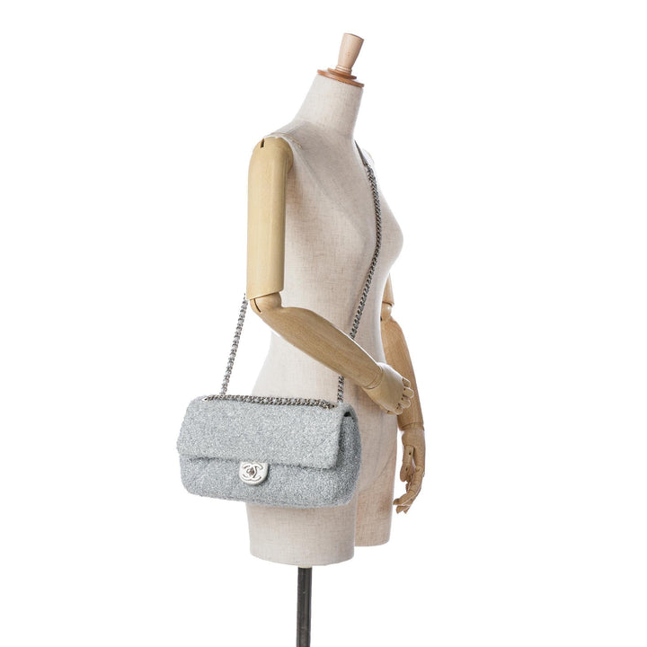 Top Quality Chanel Medium Quilted Lurex Ground Control Pluto Glitter Flap (SHG-oj7q7D)