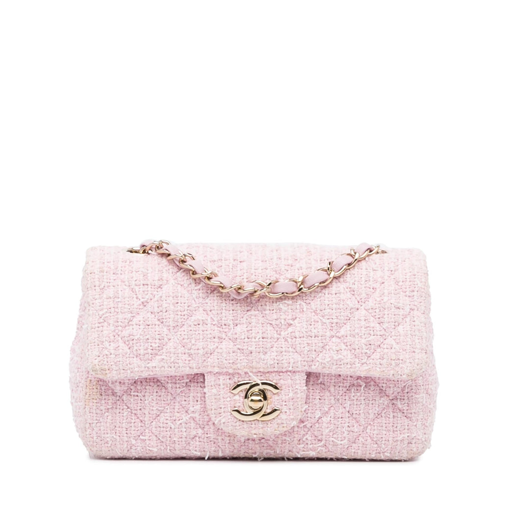 Top Quality Chanel Mini Classic Rectangular Tweed Flap (SHG-lbDBOI)