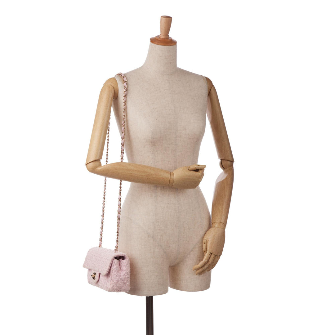 Top Quality Chanel Mini Classic Rectangular Tweed Flap (SHG-lbDBOI)
