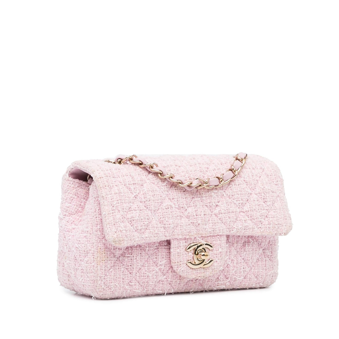 Top Quality Chanel Mini Classic Rectangular Tweed Flap (SHG-lbDBOI)