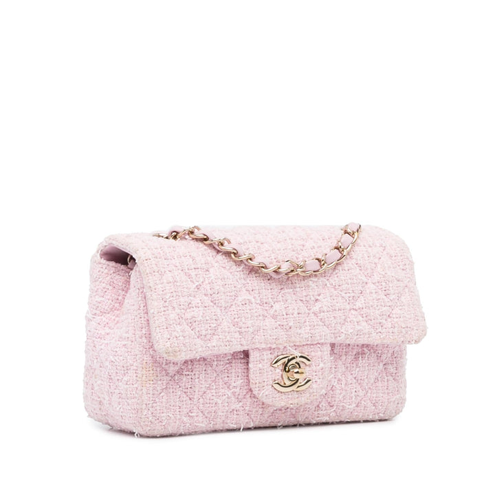 Top Quality Chanel Mini Classic Rectangular Tweed Flap (SHG-lbDBOI)