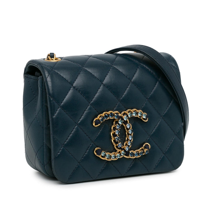 Top Quality Chanel Mini Lambskin CC Crystal Full flap (SHG-ZRHzBE)