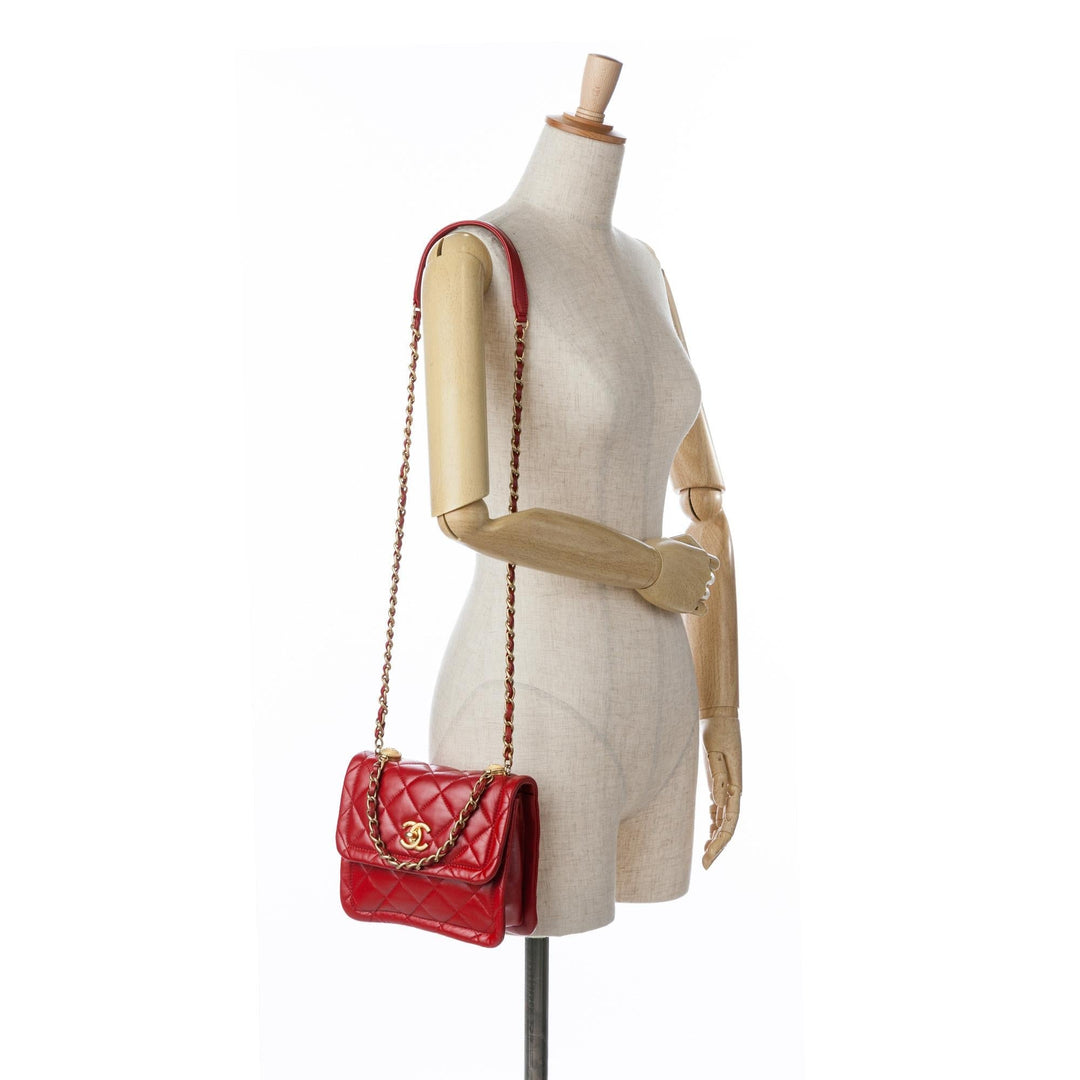 Top Quality Chanel Mini Quilted Lambskin Soft Square Flap (SHG-mDuPZD)