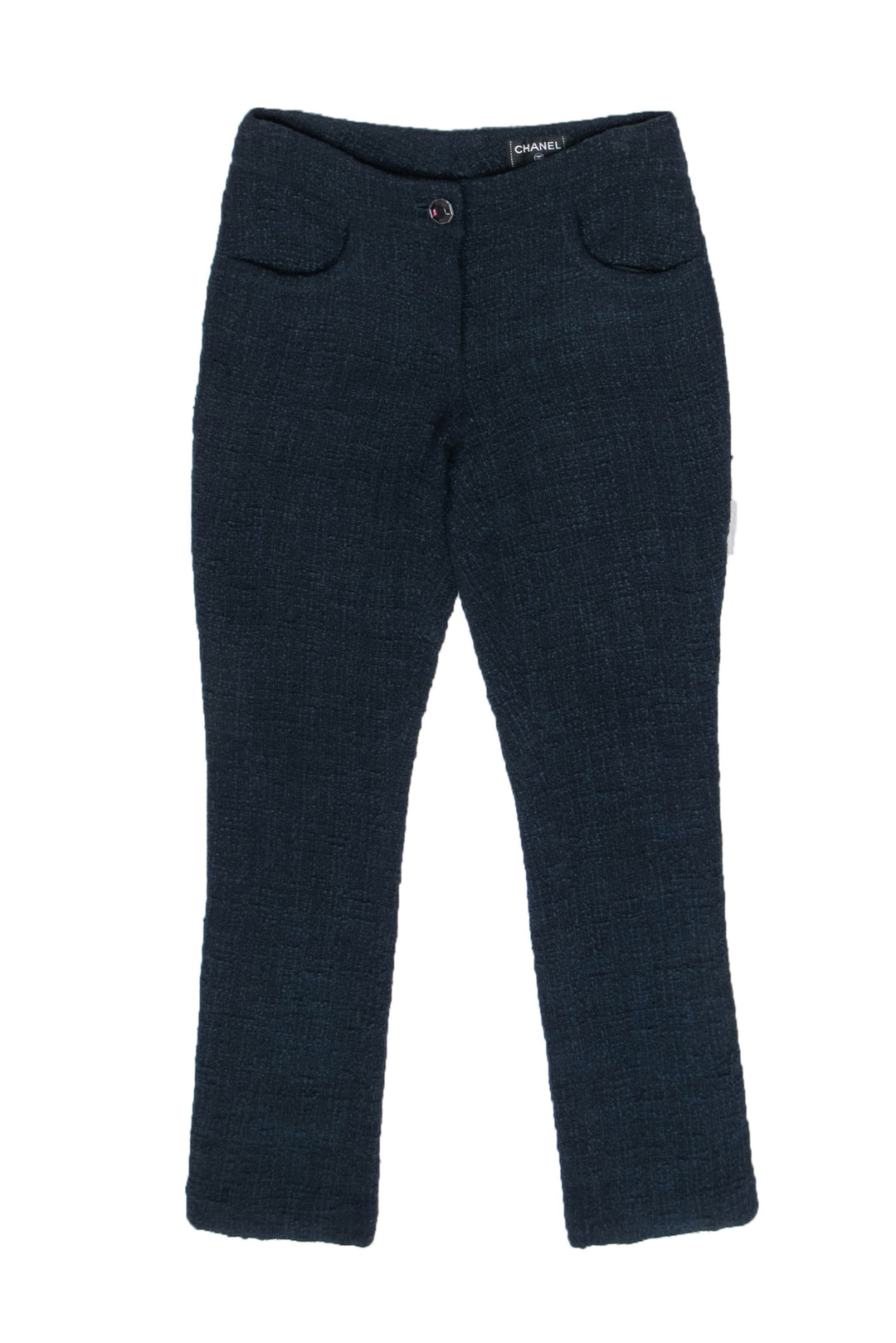 Top Quality Chanel ‚Äì Navy Straight Leg Tweed Pants Sz 34