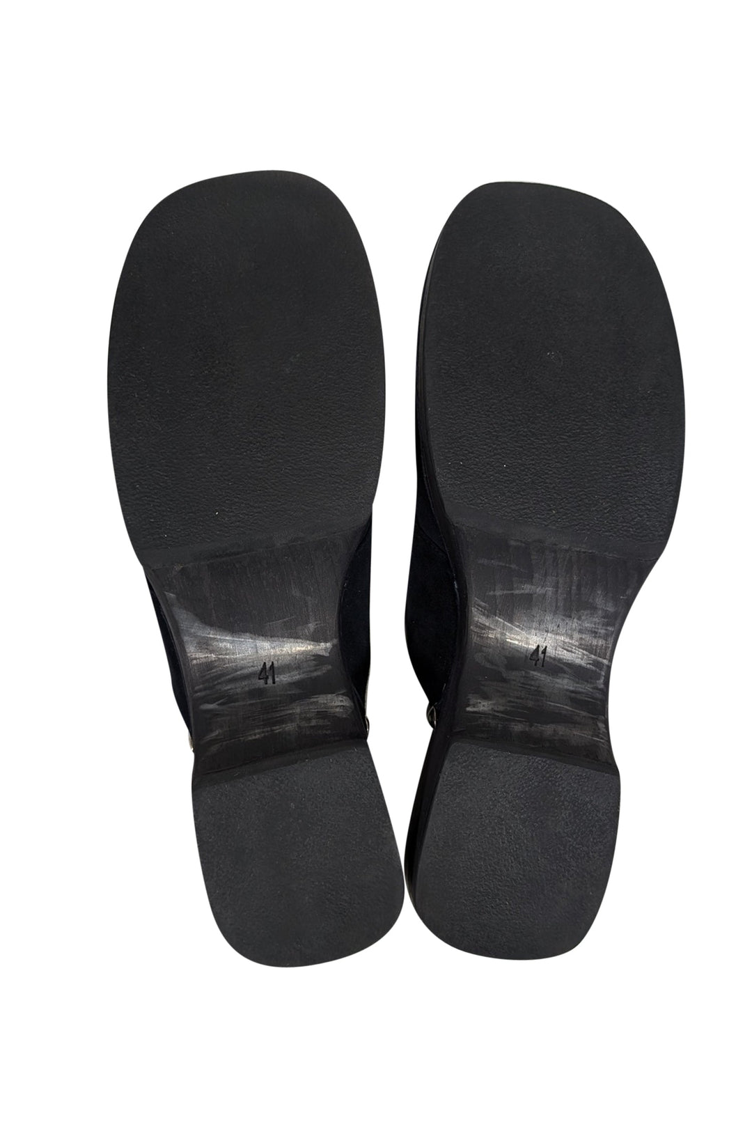 Top Quality Chanel - Navy Suede Clog Mules Sz 11
