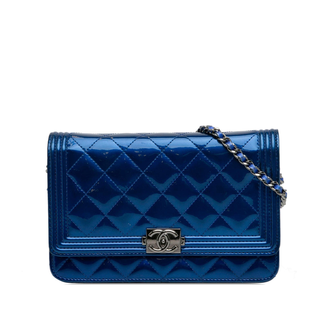 Top Quality Chanel Patent Boy Wallet on Chain (SHG-0Lw1R6)