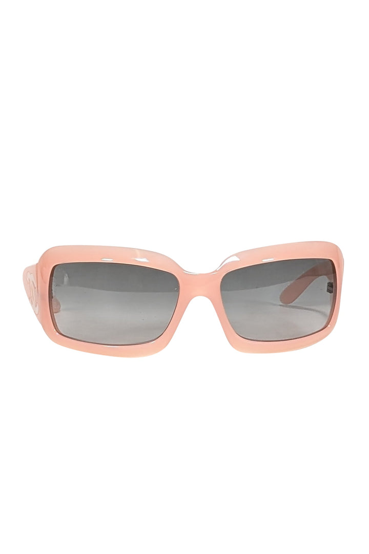 Top Quality Chanel - Pink Acrylic Frame w/ White Logo Side Detail Sunglasses