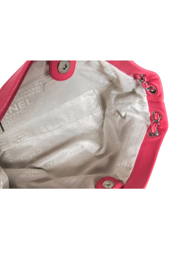 Top Quality Chanel - Pink Leather Woven Shoulder Bag
