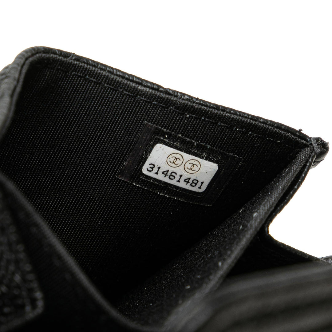 Top Quality Chanel Quilted Caviar Boy Card Holder with Chain (SHG-S5eAfm)