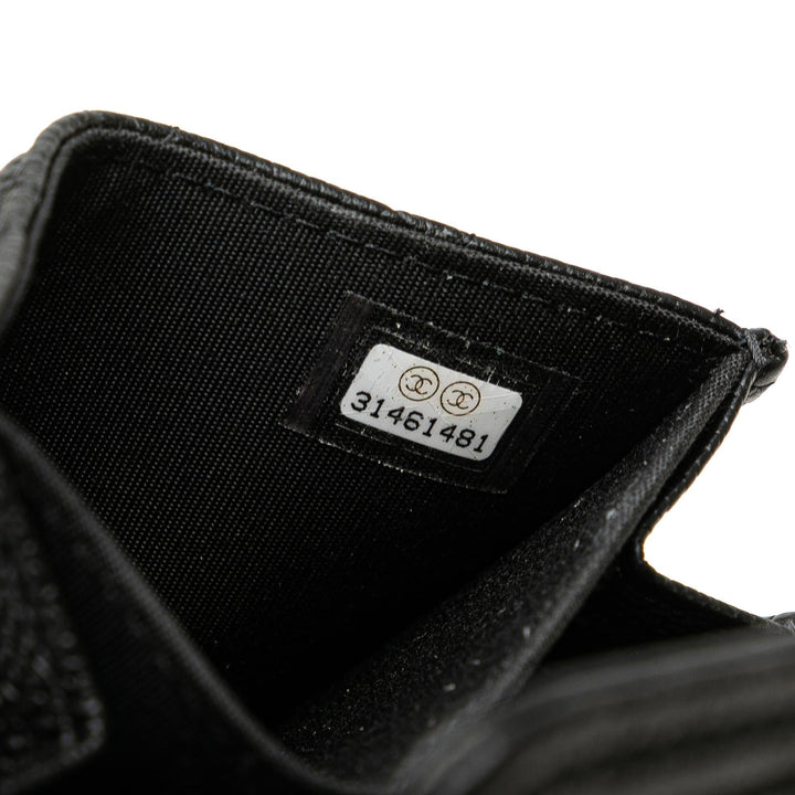 Top Quality Chanel Quilted Caviar Boy Card Holder with Chain (SHG-S5eAfm)