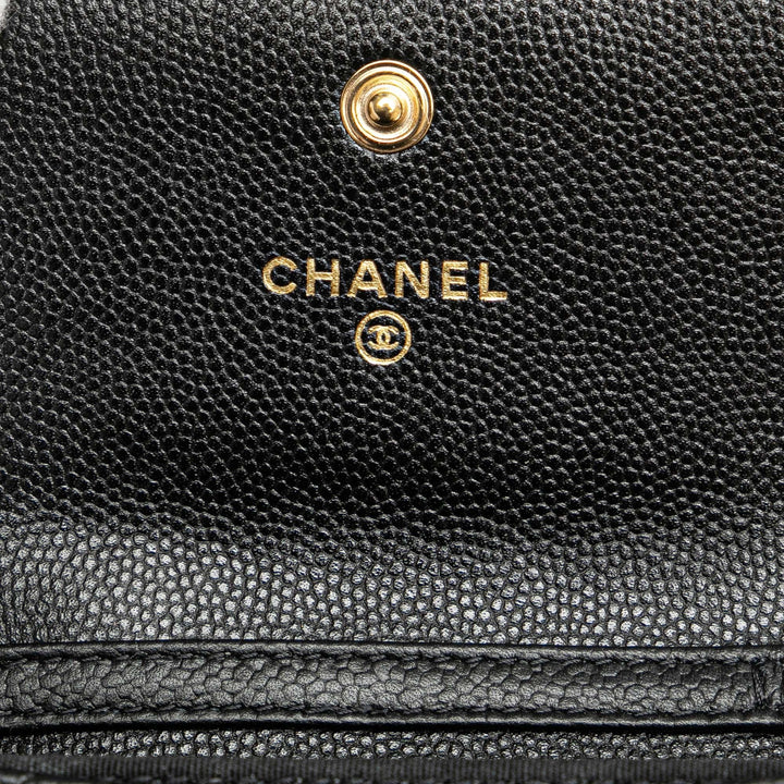 Top Quality Chanel Quilted Caviar Boy Card Holder with Chain (SHG-S5eAfm)