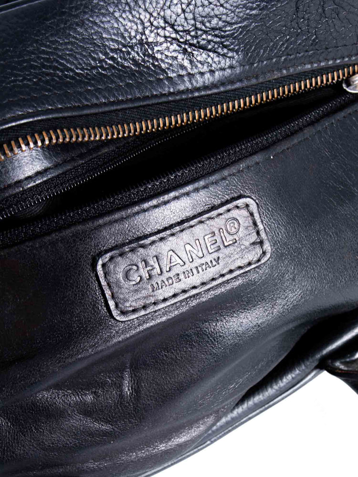 Top Quality Chanel Quilted Caviar Mini Bowler Logo Bag Black