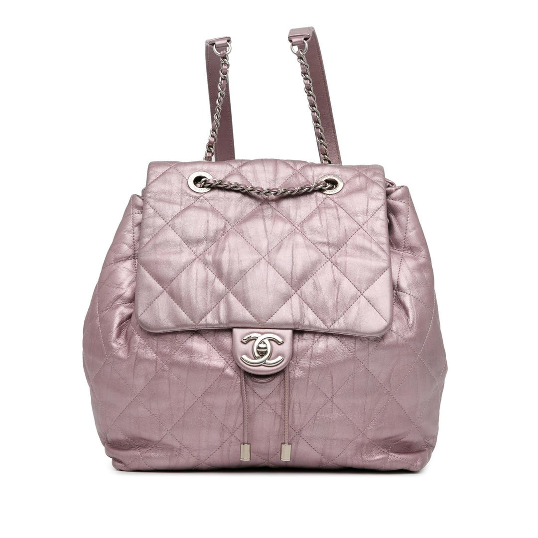 Top Quality Chanel Quilted Iridescent Calfskin Ground Control Backpack (SHG-4SwIEn)