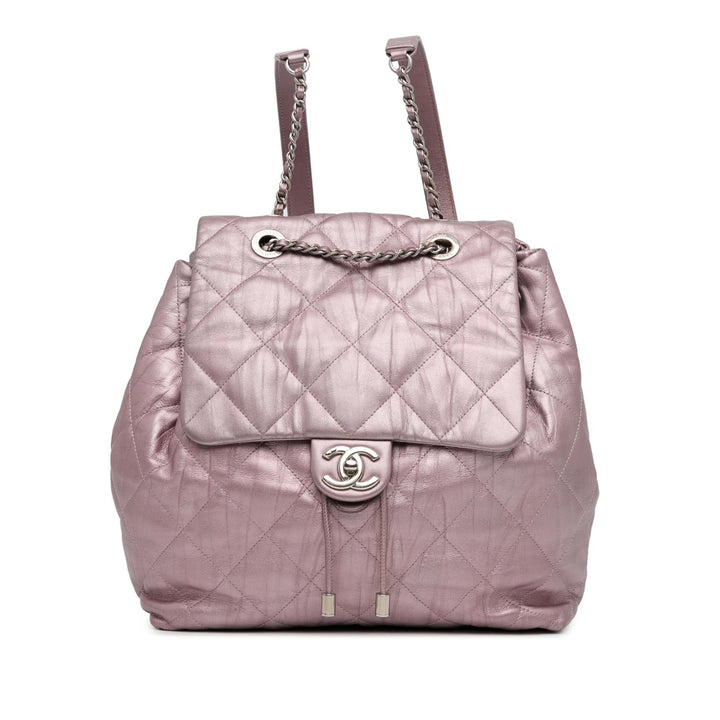 Top Quality Chanel Quilted Iridescent Calfskin Ground Control Backpack (SHG-4SwIEn)