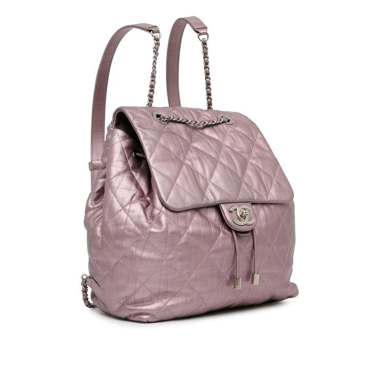 Top Quality Chanel Quilted Iridescent Calfskin Ground Control Backpack (SHG-4SwIEn)