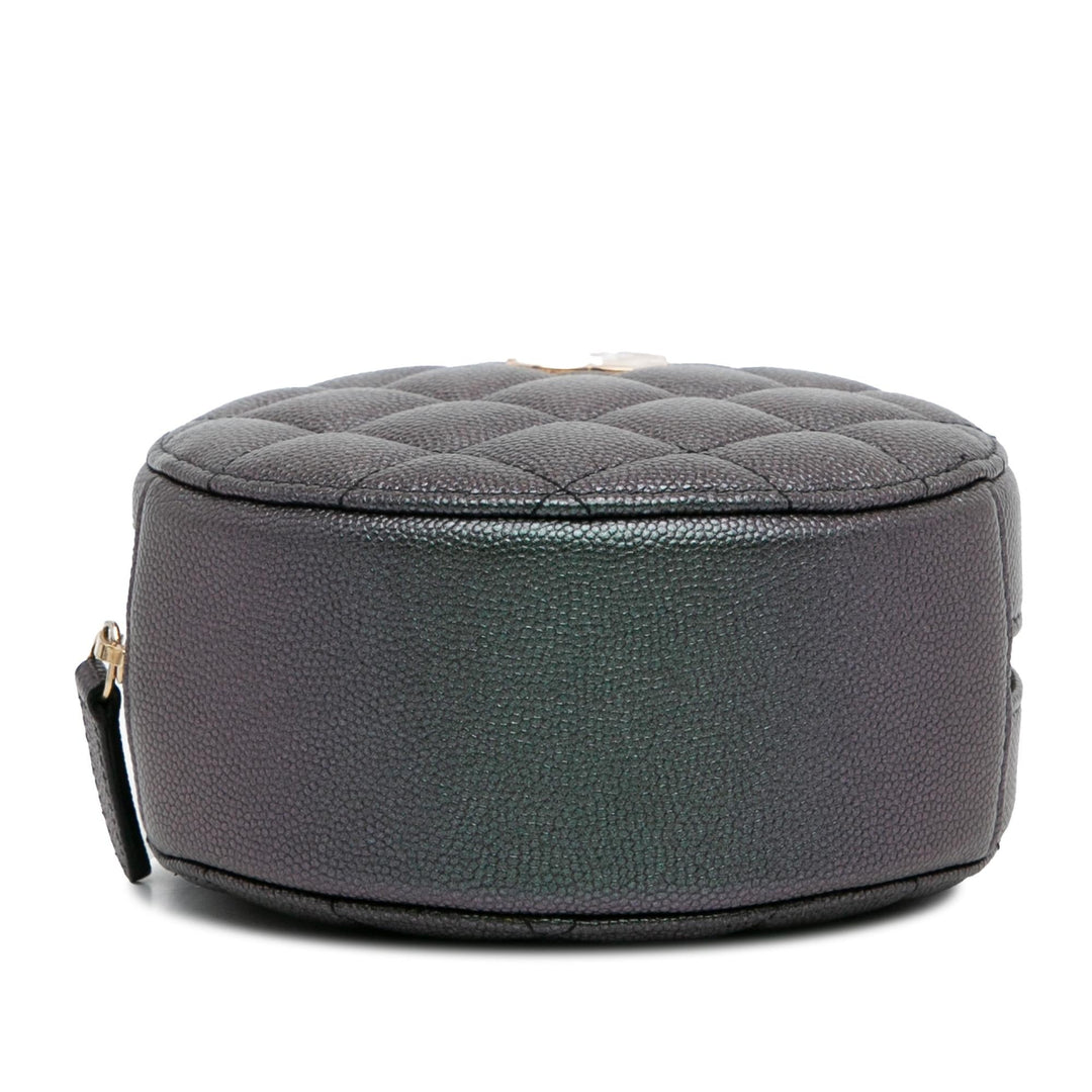 Top Quality Chanel Quilted Iridescent Caviar Round Clutch With Chain (SHG-5vHUZc)