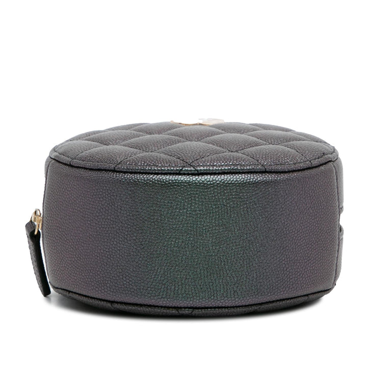 Top Quality Chanel Quilted Iridescent Caviar Round Clutch With Chain (SHG-5vHUZc)