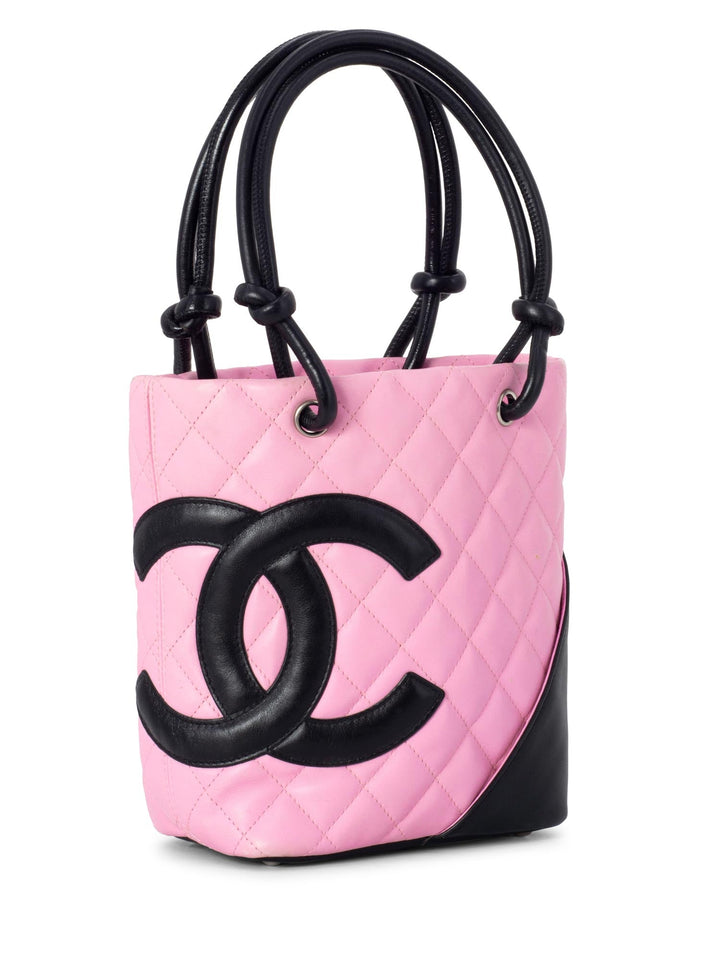 Top Quality Chanel Quilted Leather Mini Cambon Bucket Bag Pink
