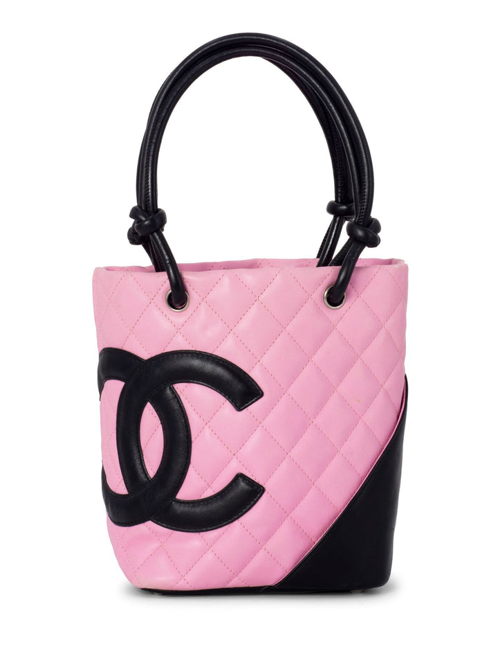 Top Quality Chanel Quilted Leather Mini Cambon Bucket Bag Pink